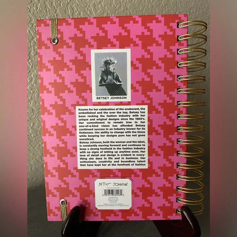 Betsey Johnson Pink and Red Plaid Spiral Notebook New